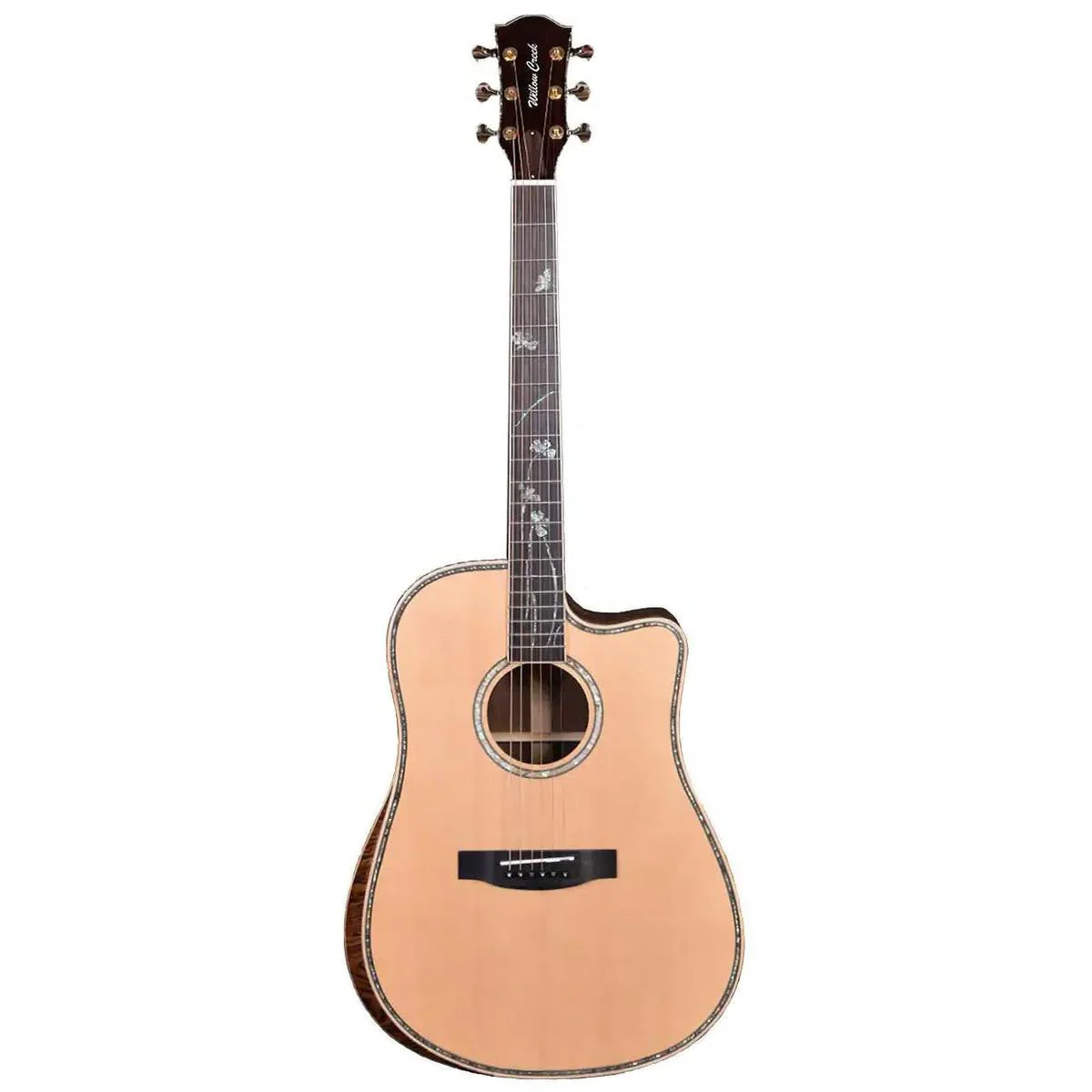Willow Creek FX-PD9AY Black Ash Pro Acoustic Dreadnought Guitar w/ Effects & Bluetooth - Image 3