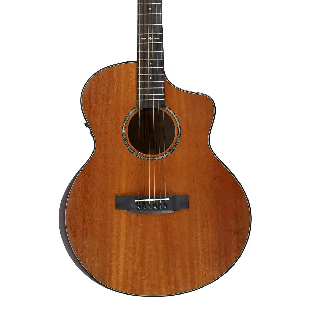 Willow Creek FX-PG44 Mahogany Deluxe Acoustic Grand Auditorium Guitar w/ Effects & Bluetooth