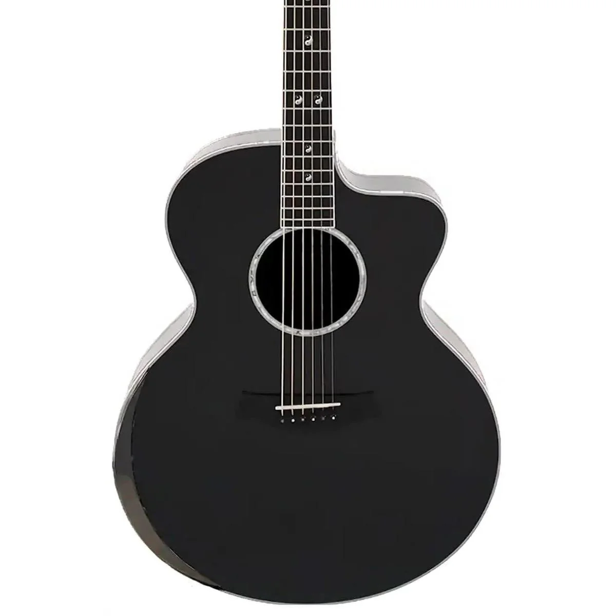 Willow Creek FX-PJ95 Translucent Black Acoustic Jumbo Pro Guitar w/ Effects & Bluetooth