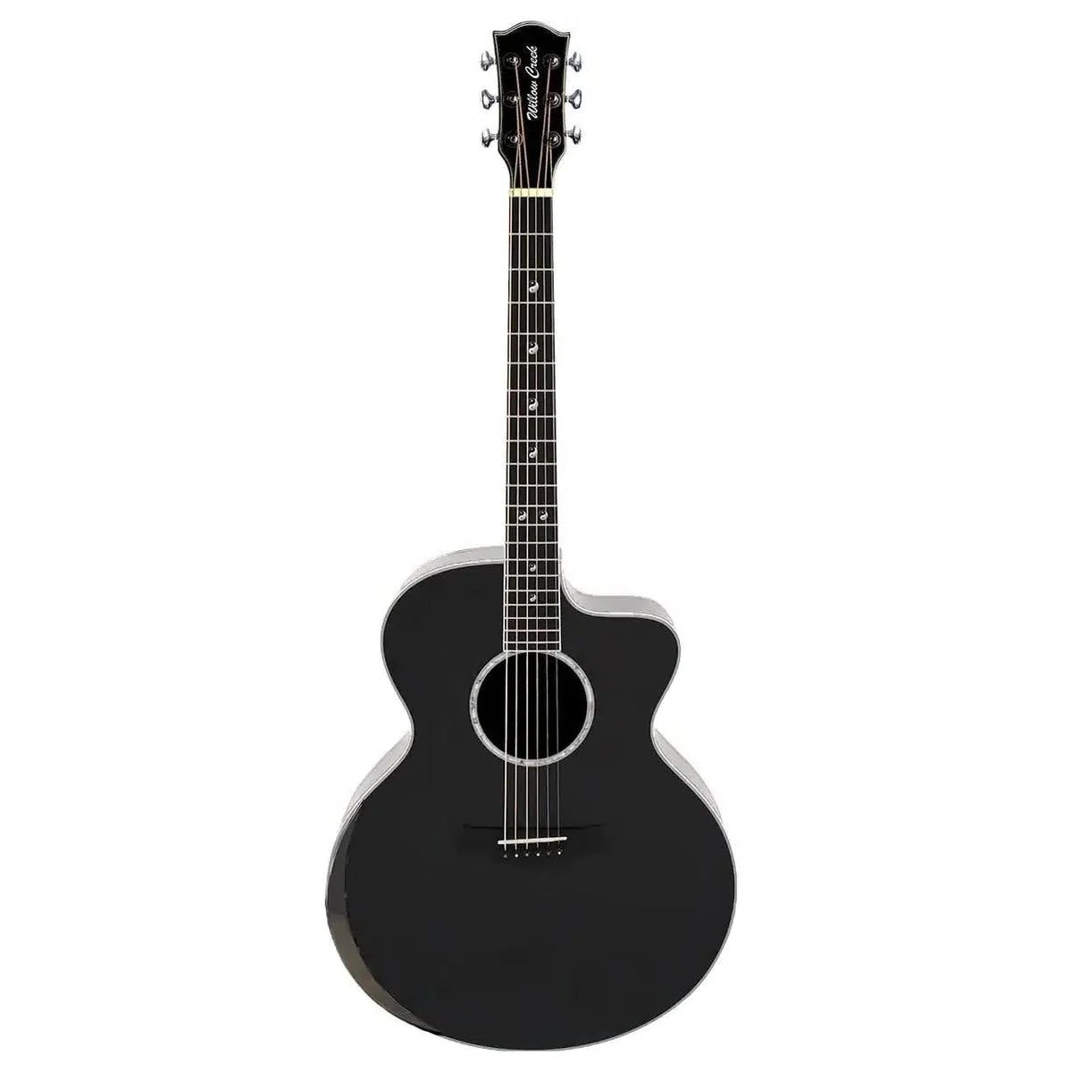 Willow Creek FX-PJ95 Translucent Black Acoustic Jumbo Pro Guitar w/ Effects & Bluetooth - Image 3